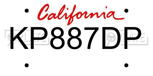 KP887DP California License Plate