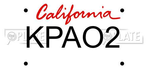 KPAO2 California License Plate