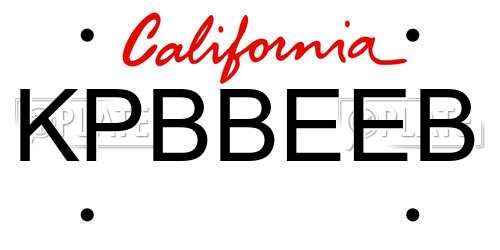 KPBBEEB California License Plate