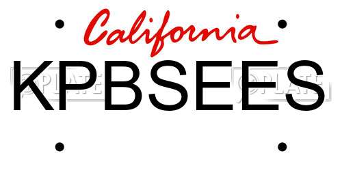 KPBSEES California License Plate