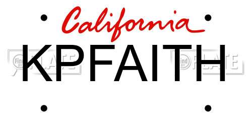 KPFAITH California License Plate