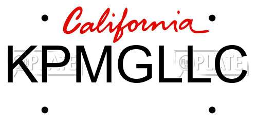 KPMGLLC California License Plate