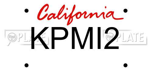 KPMI2 California License Plate