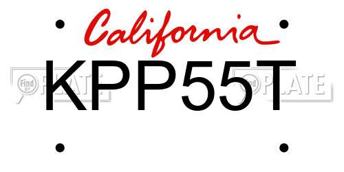 KPP55T California License Plate