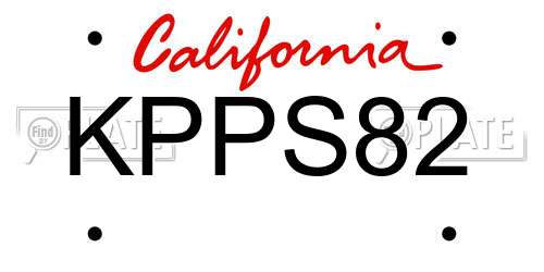 KPPS82 California License Plate
