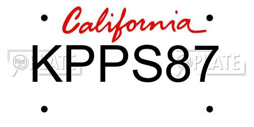 KPPS87 California License Plate