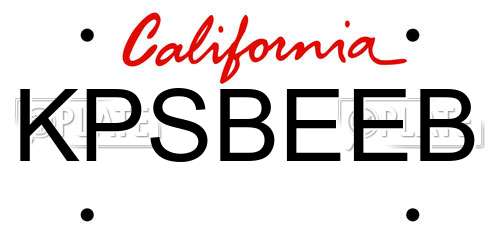 KPSBEEB California License Plate