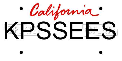 KPSSEES California License Plate