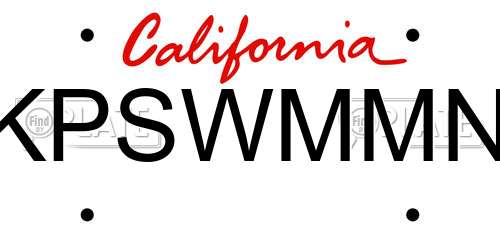 KPSWMMN California License Plate