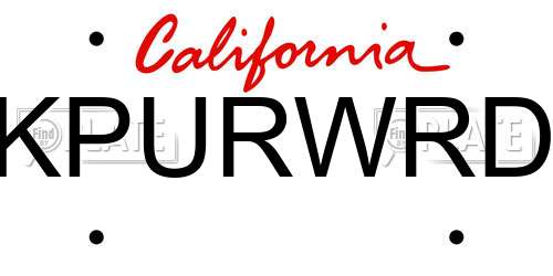 KPURWRD California License Plate