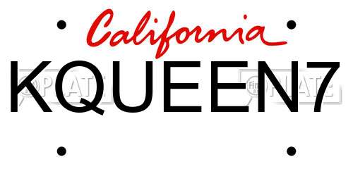 KQUEEN7 California License Plate