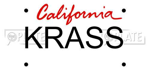 KRASS California License Plate