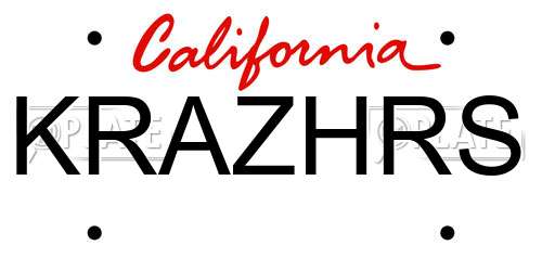 KRAZHRS California License Plate