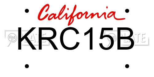 KRC15B California License Plate