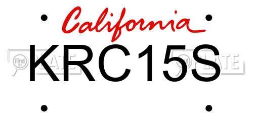 KRC15S California License Plate