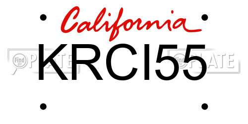 KRCI55 California License Plate