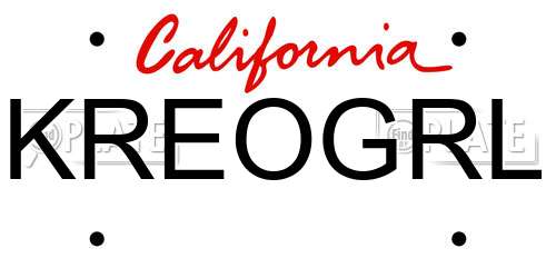 KREOGRL California License Plate