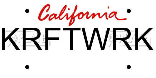 KRFTWRK California License Plate