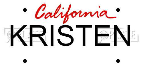 KRISTEN California License Plate