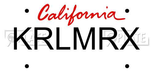 KRLMRX California License Plate