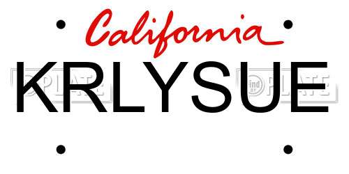 KRLYSUE California License Plate