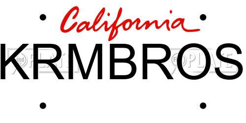 KRMBROS California License Plate