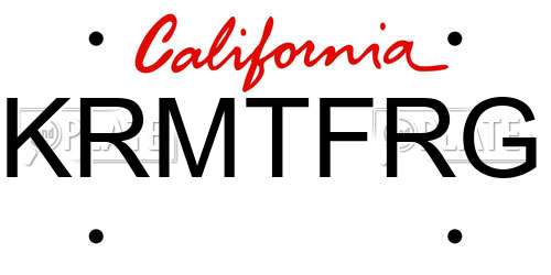 KRMTFRG California License Plate
