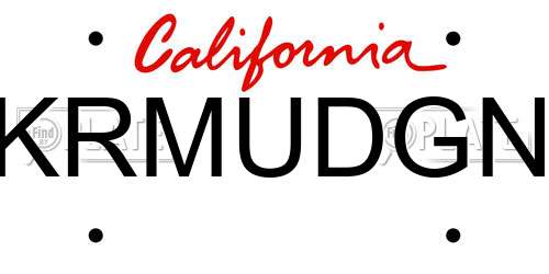 KRMUDGN California License Plate