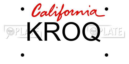 KROQ California License Plate