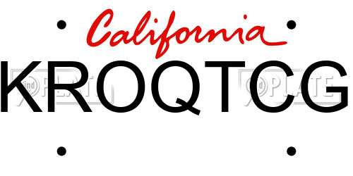 KROQTCG California License Plate