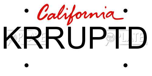 KRRUPTD California License Plate
