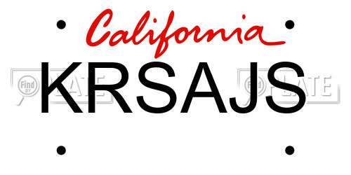 KRSAJS California License Plate