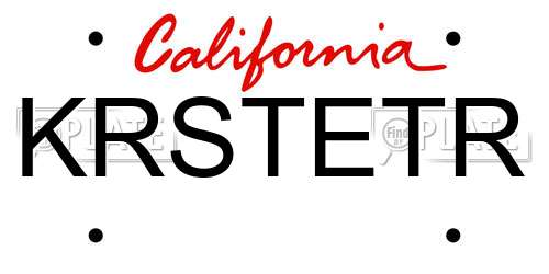 KRSTETR California License Plate