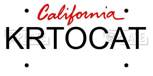 KRTOCAT California License Plate