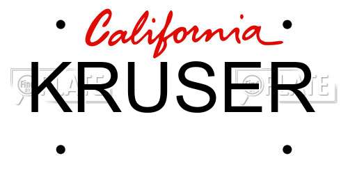 KRUSER California License Plate
