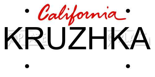 KRUZHKA California License Plate