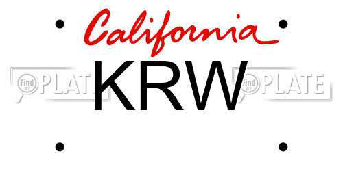 KRW California License Plate