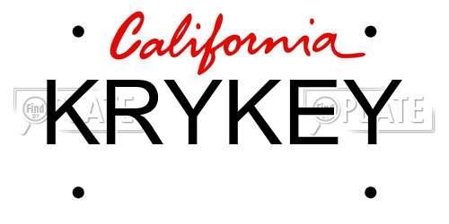 KRYKEY California License Plate