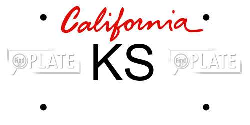 KS California License Plate