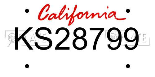 KS28799 California License Plate