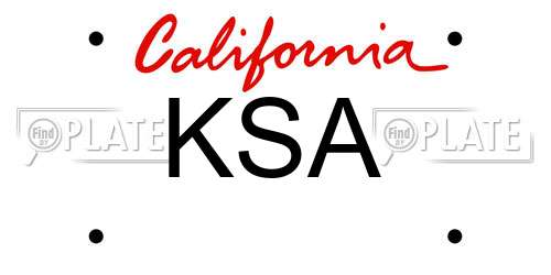 KSA California License Plate