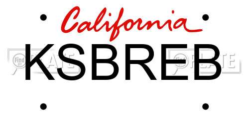 KSBREB California License Plate