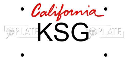 KSG California License Plate