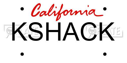 KSHACK California License Plate