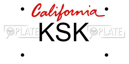 KSK California License Plate