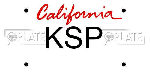 KSP California License Plate