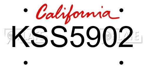 KSS5902 California License Plate