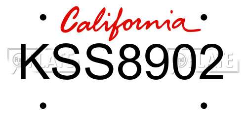KSS8902 California License Plate