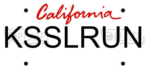 KSSLRUN California License Plate