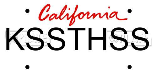 KSSTHSS California License Plate